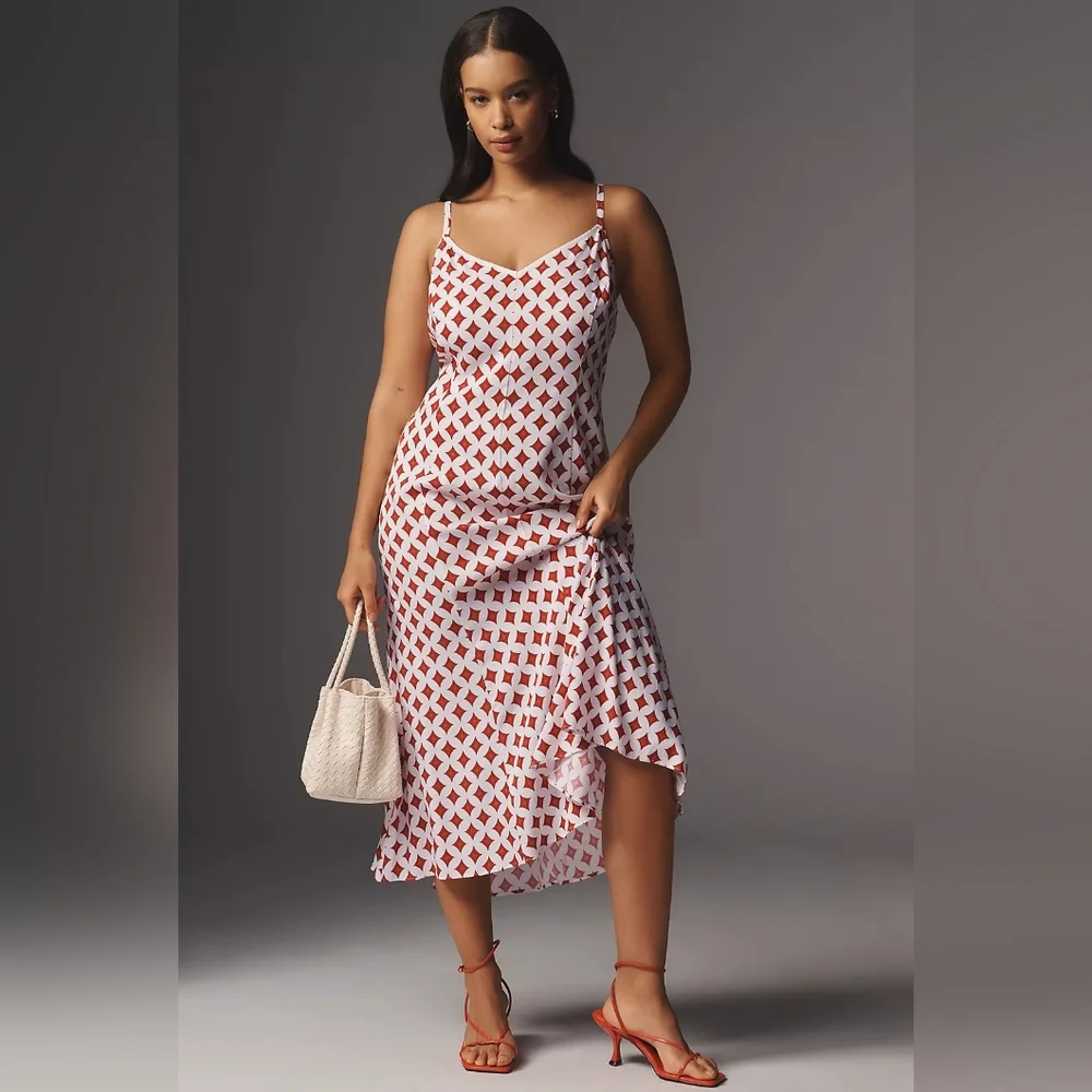 *NWT!* Universal Standard Cooling Cupro Slip Dress In Morningstar Red - Size S - Picture 3 of 9
